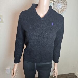 POLO RALPH LAUREN RN41381 knit Sweater women One Size  black wool 80s vintage